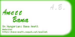 anett bana business card